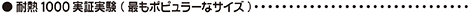 耐熱1000 実証実験(最もポピュラーなサイズ)